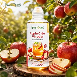 แอปเปิ้ลไซเดอร์ Apple Cider Vinegar 10 แอปเปิ้ลไซเดอร์ Apple Cider Vinegar 300g สกัดด้วยวิธีธรรมชาติ 0 calorie ไร่พระจันทร์ (AppleCider ACV)