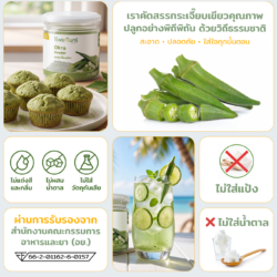 ผงกระเจี๊ยบเขียว กระเจี๊ยบเขียวผง กระเจี๊ยบเขียวบด ผงผัก ผักบดผง กระเจี๊ยบเขียว 100% Okra Powder Green Okra Powder