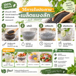 เมล็ดแมงลัก 14 เมล็ดแมงลัก Basil Seeds เม็ดแมงลัก เมล็ดแมงลักแห้ง ธัญพืช แมงลัก