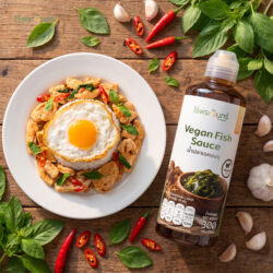 น้ำปลาเจคอมบุ Vegan Fish Sauce น้ำปลาวีแกน น้ำปลาเจ plant based น้ำปลามังสวิรัติ น้ำปลาเจจากสาหร่าย น้ำปลาเจเห็ดหอม เครื่องปรุงเจ